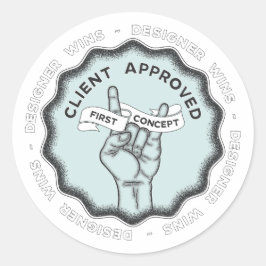 Pegatina Redonda El diseñador gana #1