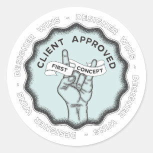 Pegatina Redonda El diseñador gana #1