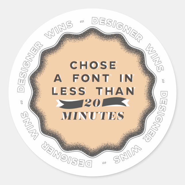 Pegatina Redonda El diseñador gana #2 (Anverso)