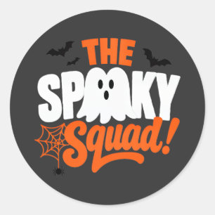 Pegatina Redonda El diseño de Halloween del escuadrón espeluznante