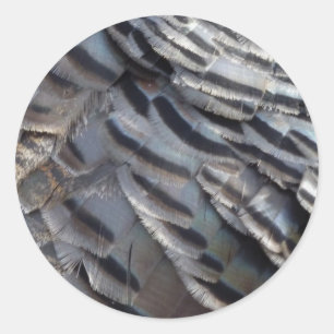 Pegatina Redonda El diseño de la naturaleza abstracta de los plumas