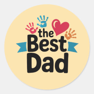 Pegatina Redonda El diseño de texto de Mejor Papá