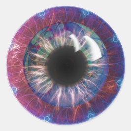 Pegatina Redonda El diseño fractal visual de Tesla