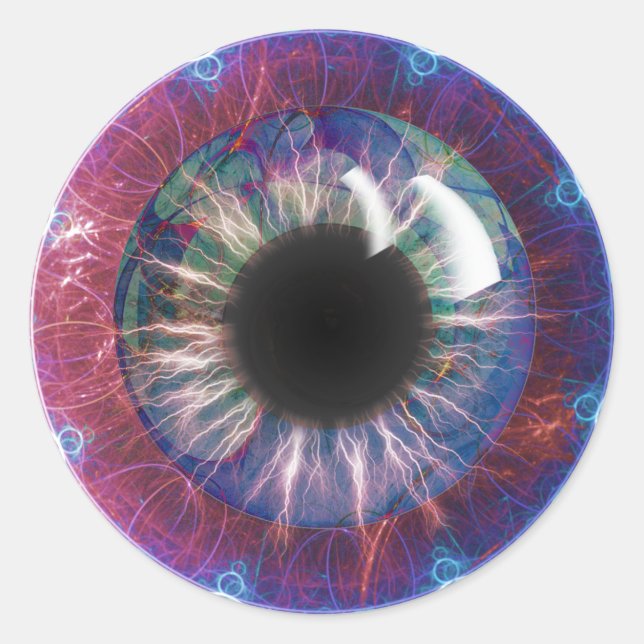 Pegatina Redonda El diseño fractal visual de Tesla (Anverso)