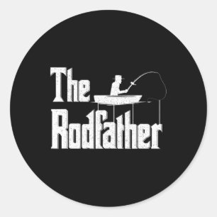 Pegatina Redonda El divertido regalo de papá pescador de Rodfather