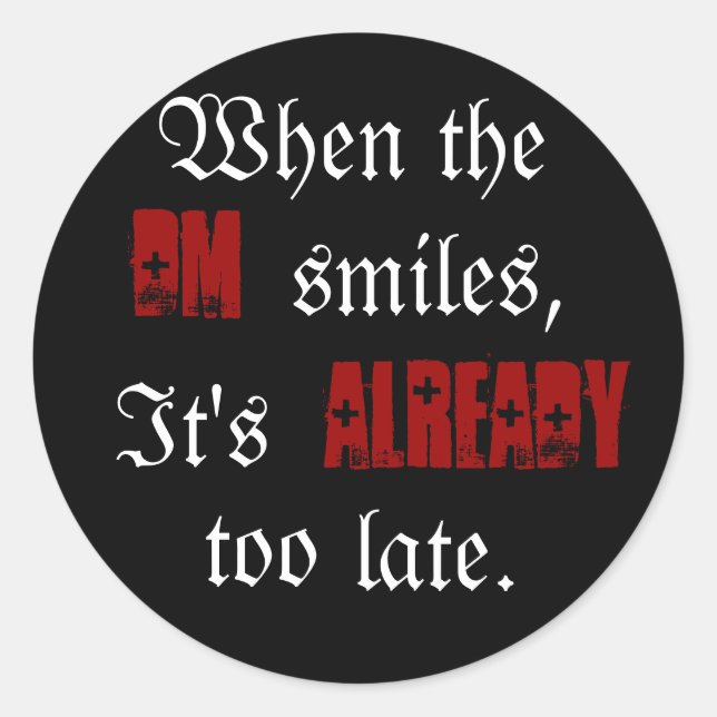 Pegatina Redonda El DM S. (Anverso)