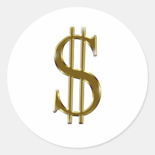 Pegatina Redonda El dólar estadounidense firma oro