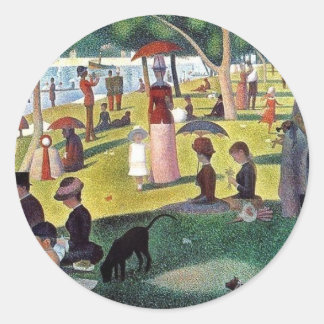 Pegatina Redonda El domingo por la tarde La grande Jatte - Jorte