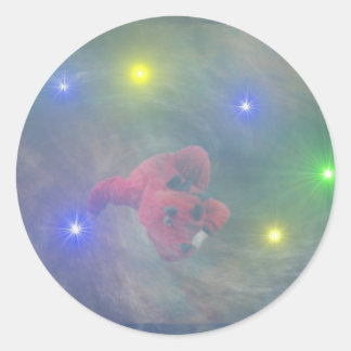 Pegatina Redonda El dragón que perdió es la recolección de cola