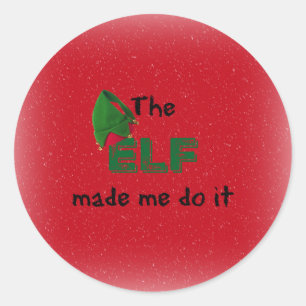 Pegatina Redonda El DUENDE hizo que lo hace navidad del día de