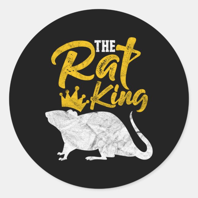 Pegatina Redonda El dueño de la Rat King Rat (Anverso)