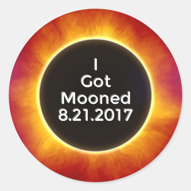 Pegatina Redonda El eclipse solar estadounidense fue abandonado el  (Anverso)