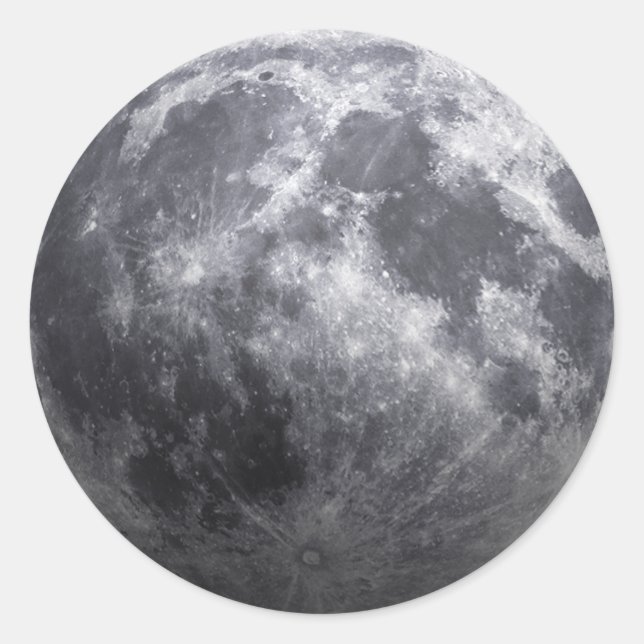 Pegatina Redonda El efecto Luna - 3D (Anverso)