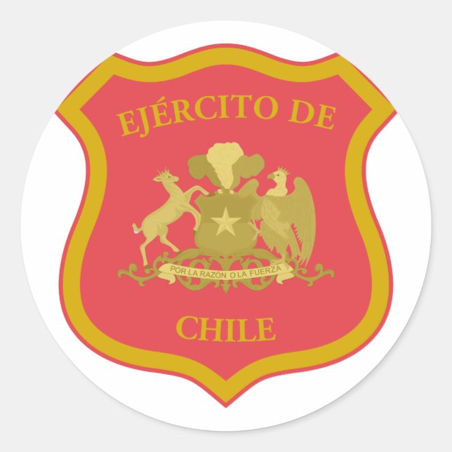 Pegatina Redonda el ejército chileno, Chile (Anverso)