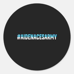 Pegatina Redonda El ejército de Aiden lucha contra el cáncer de leu