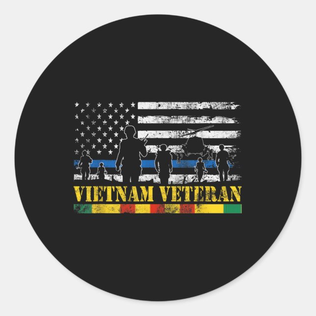 Pegatina Redonda El ejército de Estados Unidos, Vietnam, veterano s (Anverso)