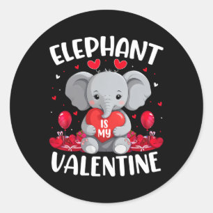 Pegatina Redonda El Elefante Es Mi Vale Elefante De Valentine Love