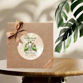 Pegatina Redonda El Elefante Un Pequeño Cacahuete Está En Camino De