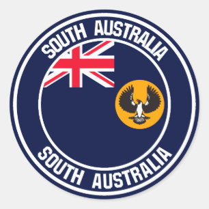 Pegatina Redonda El emblema de Australia del Sur