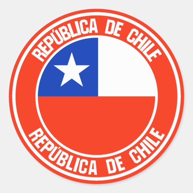 Pegatina Redonda El emblema de Chile (Anverso)