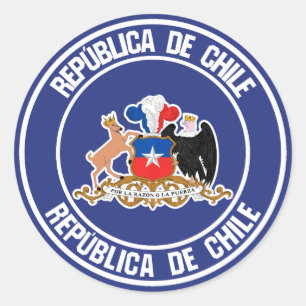 Pegatina Redonda El emblema de Chile