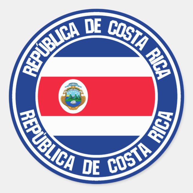Pegatina Redonda El emblema de Costa Rica (Anverso)