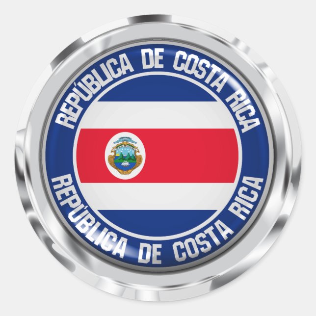Pegatina Redonda El emblema de Costa Rica (Anverso)