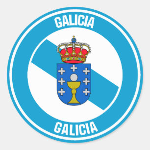 Pegatina Redonda El emblema de Galicia