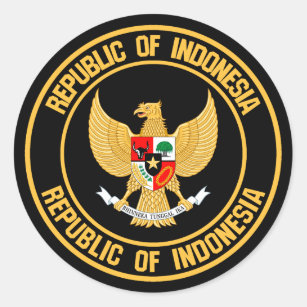 Pegatina Redonda El emblema de Indonesia redonda