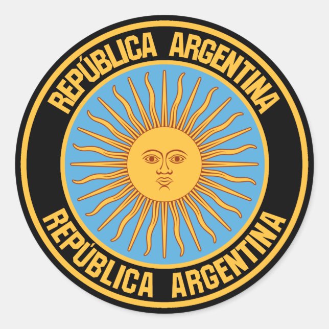Pegatina Redonda El emblema de la Ronda Argentina (Anverso)