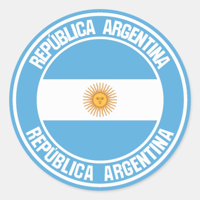 Pegatina Redonda El emblema de la Ronda Argentina (Anverso)