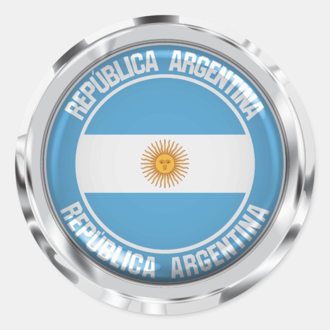 Pegatina Redonda El emblema de la Ronda Argentina (Anverso)