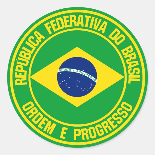 Pegatina Redonda El emblema de la Ronda Brasil (Anverso)