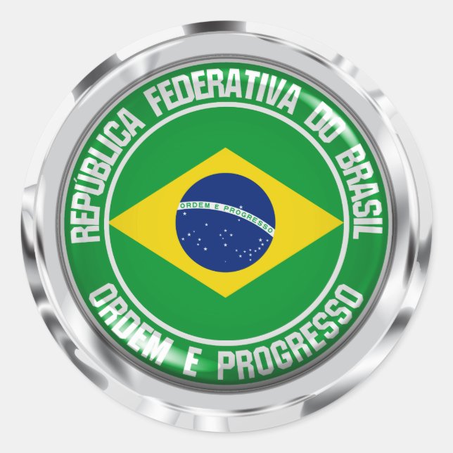 Pegatina Redonda El emblema de la Ronda Brasil (Anverso)