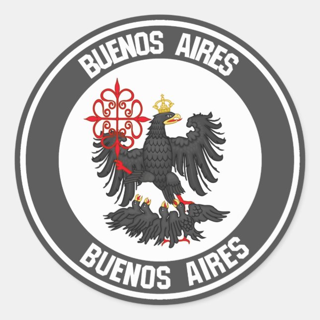 Pegatina Redonda El emblema de la Ronda Buenos Aires (Anverso)