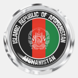 Pegatina Redonda El Emblema de la Ronda de Afganistán