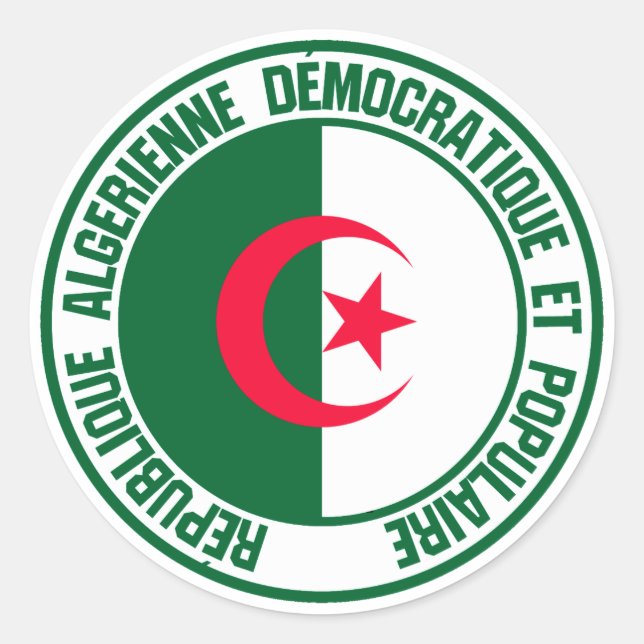 Pegatina Redonda El emblema de la ronda de Argelia (Anverso)