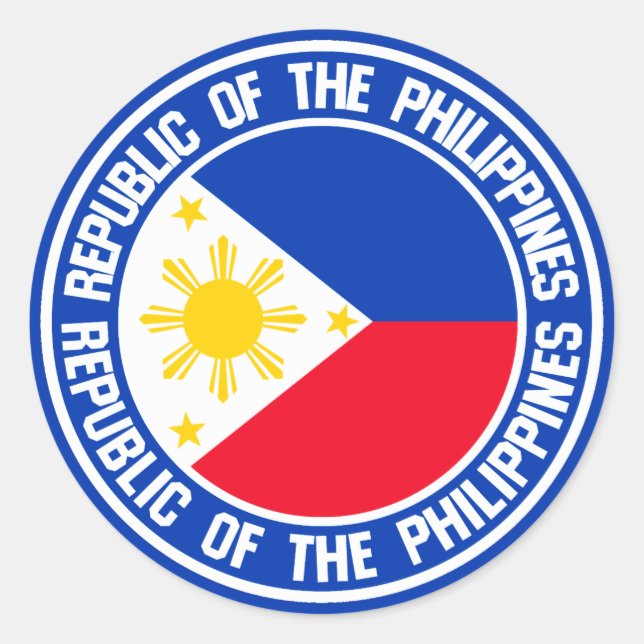 Pegatina Redonda El emblema de la Ronda de Filipinas (Anverso)