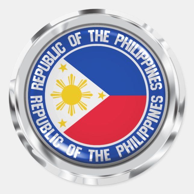 Pegatina Redonda El emblema de la Ronda de Filipinas (Anverso)