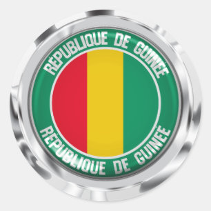 Pegatina Redonda El emblema de la Ronda de Guinea