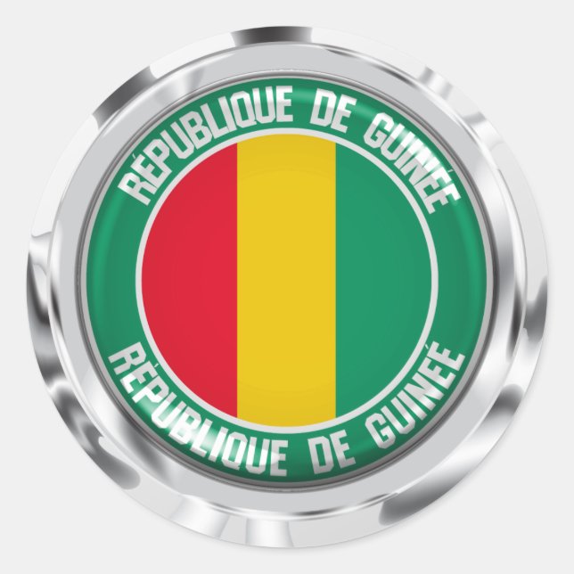 Pegatina Redonda El emblema de la Ronda de Guinea (Anverso)