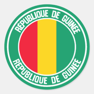 Pegatina Redonda El emblema de la Ronda de Guinea