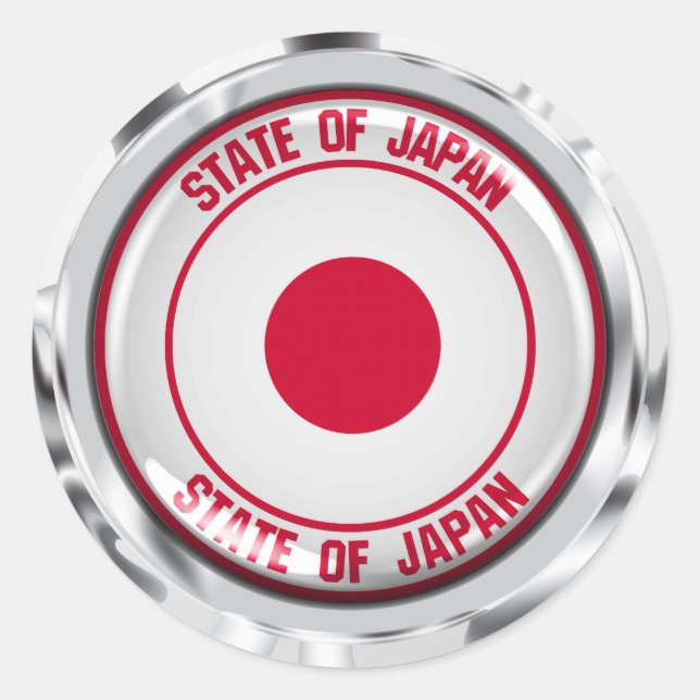 Pegatina Redonda El emblema de la Ronda de Japón (Anverso)
