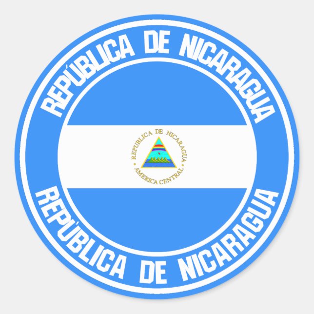 Pegatina Redonda El emblema de la ronda de Nicaragua (Anverso)