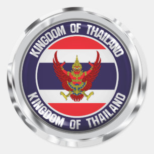 Pegatina Redonda El emblema de la Ronda de Tailandia