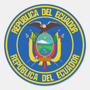 Pegatina Redonda El emblema de la Ronda Ecuador