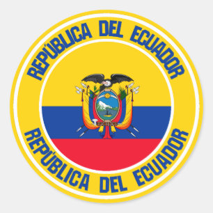 Pegatina Redonda El emblema de la Ronda Ecuador