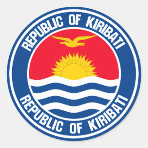 Pegatina Redonda El emblema de la Ronda Kiribati