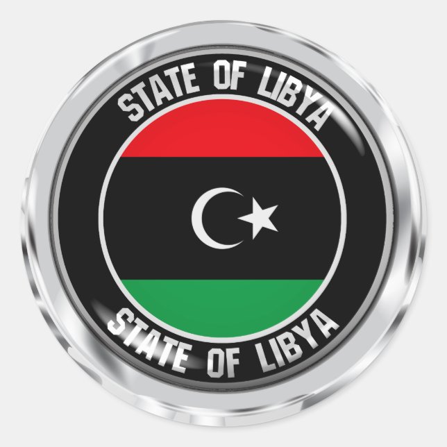 Pegatina Redonda El emblema de la Ronda Libia (Anverso)