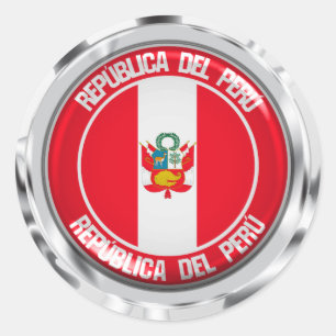 Pegatina Redonda El emblema de la Ronda Perú